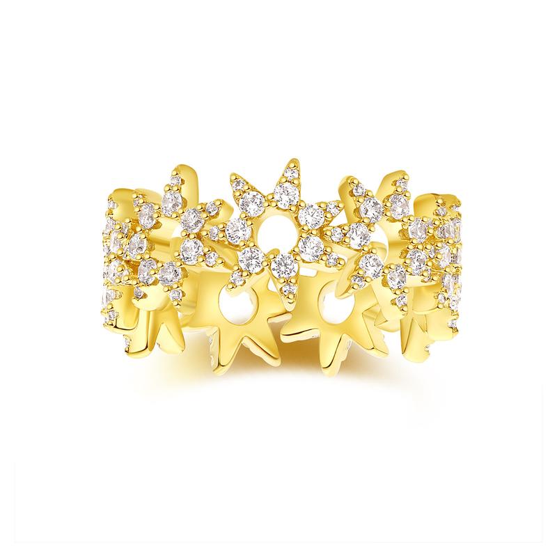 APM Monaco Sun-shaped inlaid design ring, same style for men and women, couple model, gold Y22297OX