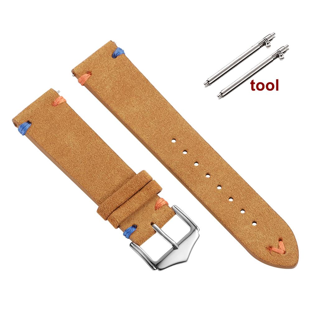Soft Suede Watch Strap 22mm 18mm 20mm for Omega for Rolex Quick Release Calfskin Bracelet for Women Men Wristband Hand Sewn Band