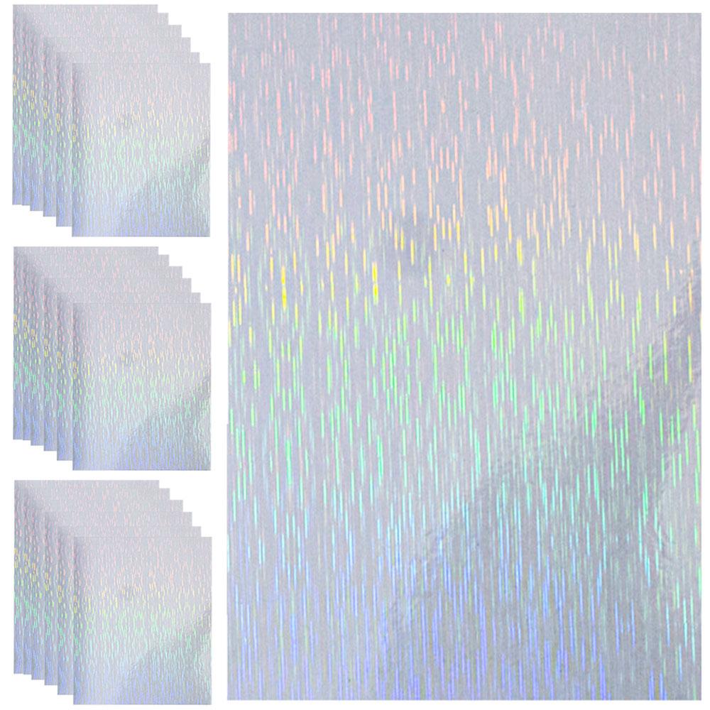 Holographic Glitter Laser Self Adhesive Waterproof  Vinyl Stickers A4 Size Overlay Photos Windows Laptops Decorations 10pcs Sets
