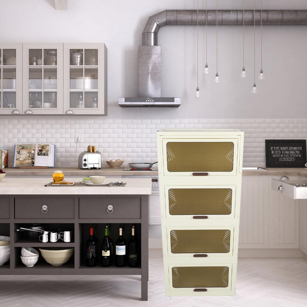 57cm Stackable Storage Box Large Capacity Space Saving Foldable Storage Container for Kitchen Bathroom Bedroom