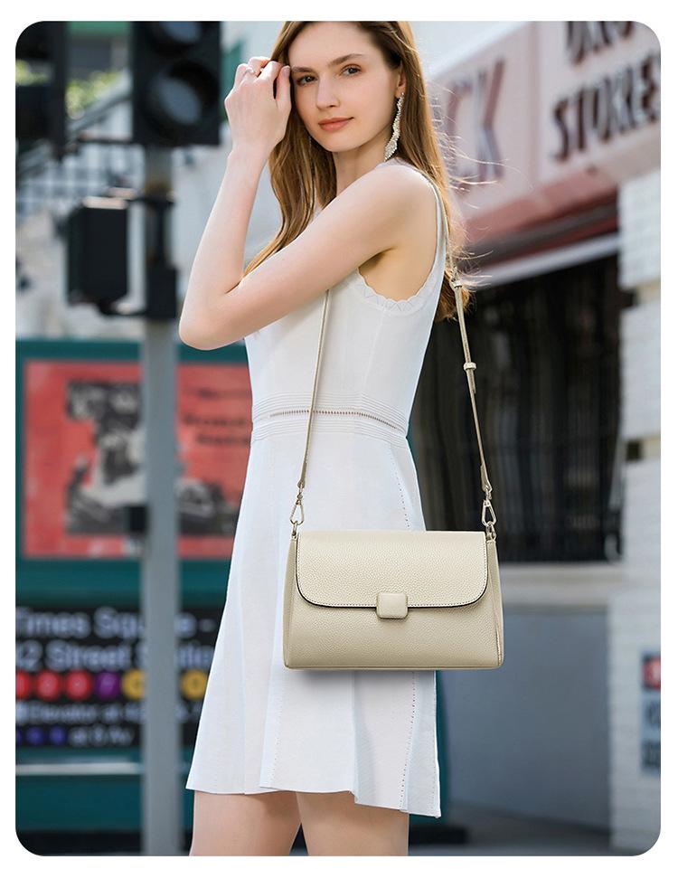 Borsa a Tracolla da Donna in Vera Pelle - Alla Moda, Versatile, Borsa a Spalla Antifurto per Mamme, Piccola Taglia, Estate 2026