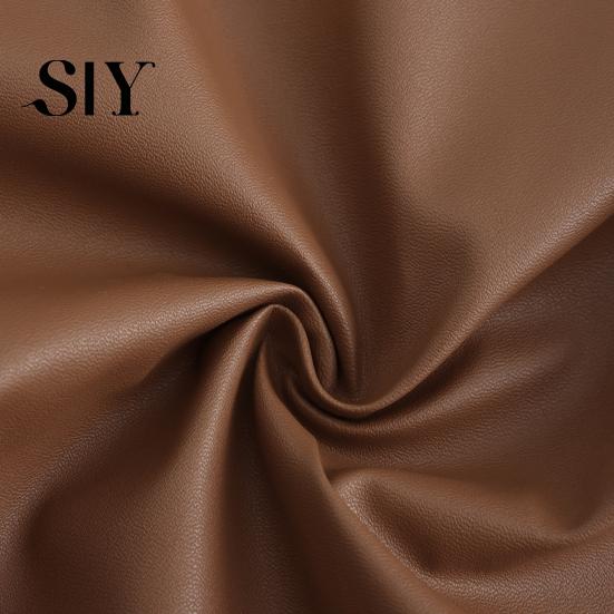 Button Breast Men Jacket Turn-down Collar Smooth Solid Color Faux Leather Windproof Streetwear Slim Fit Long Sleeve Trench Coat Fall
