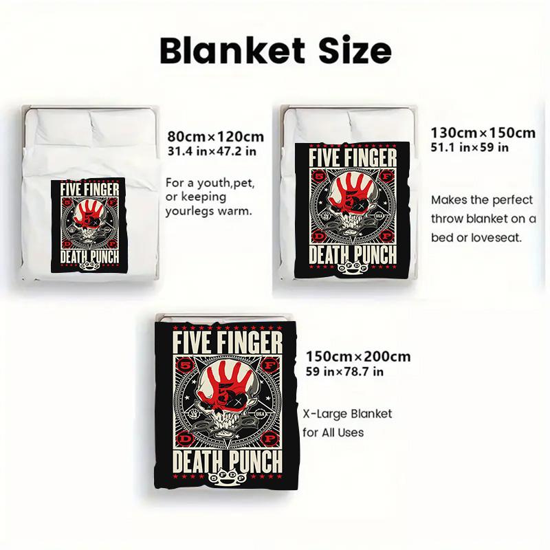 Five Finger Death Punch 2D Flaches Muster Flanelldecke Hohe Qualität Ganzjahreswärme und Komfort Perfekt für Weihnachtsgeschenke.PMT0914423