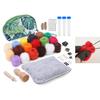 Nadelfilz-Starterset mit Aufbewahrungstasche, Wollvlies 18 Farben Set, Wollfilz-Sets mit Wollfilzwerkzeugen für Anfänger