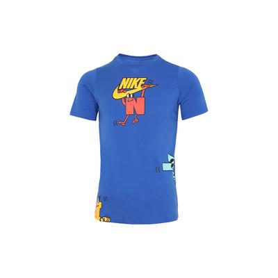 Cartoon Print Casual Sport T-Shirt With Regular Shoulders Kids Tops Blue DJ5380-481