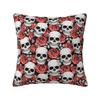 Custom Roses Flower Death Skull Pattern Cushion Cover 40*40 Cm Soft Gothic Skeleton Throw Pillow Case Home Decor Sofa Pillowslip
