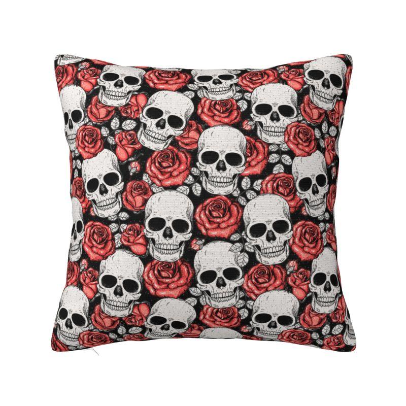 Custom Horror Skeleton Gothic Death Skull Cushion Covers 45x45cm Throw Pillow Case for Car Pillowcase Living Room Decoration