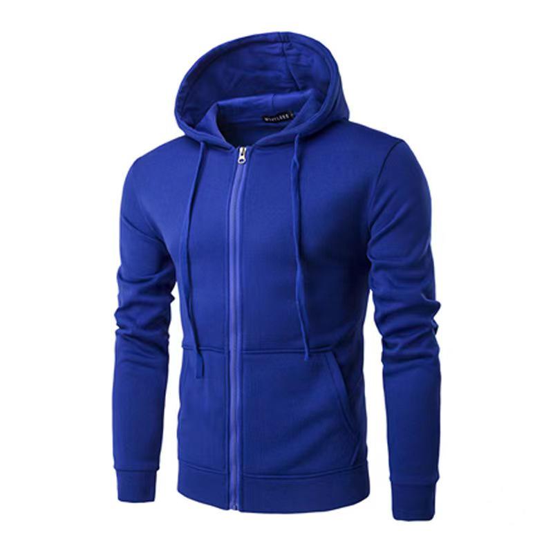 Unisex Solid Color Fleece Hoodie Cardigan - Autumn/Winter Zipper Sweatshirt, 15 Colors Available