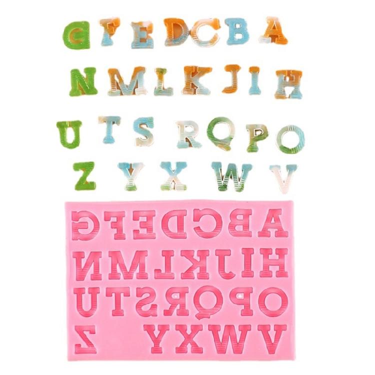 Alphabet Letter Shaped Silicone Molds Fondant Chocolate Mould Cake-Topper Decors