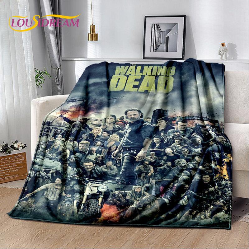 The Walking Dead Korku Yumuşak Peluş Battaniye, Flanel Battaniye Atmak Battaniye Oturma Odası Yatak Odası Yatak Kanepe Piknik Örtüsü Bettdecke