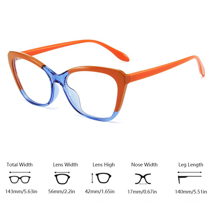 Vintage Anti Blue Light Optical Cat Eye Glasses Women Lady Luxury Brand Designer Myopia Prescription Eyewear Frame Double Color
