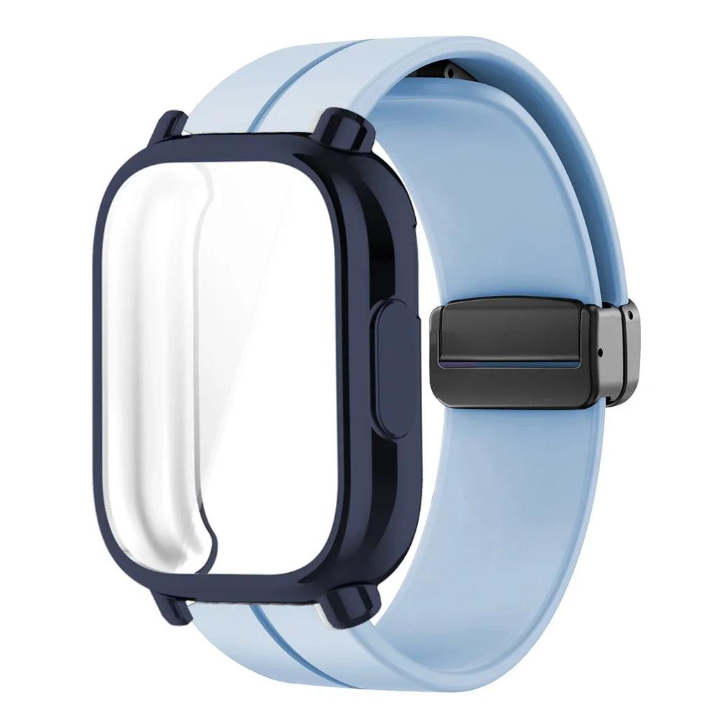 Magnetisches Silikonarmband + Hülle für Xiaomi Redmi Watch 5 Active Lite Smartwatch Armband und Hülle für Redmi Watch 5 Active Lite