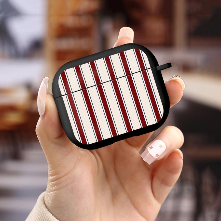 Red White Stripes Case For Airpods Pro 4 Pro3 Pro2 2 3 1 Earphone Cases Cover