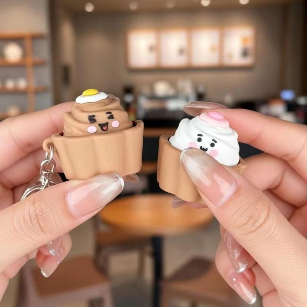 Cake Design Cake Button Keychain Click Sound Button Shape Mini Cake Squeeze Clicker Keychain Squeeze Function