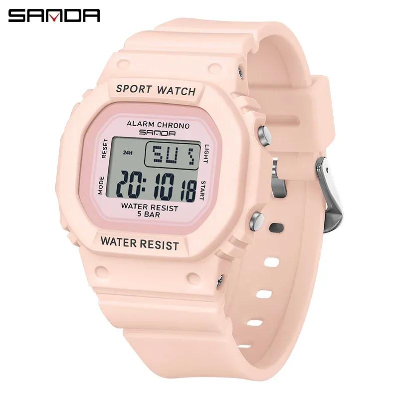 SANDA Boys Girls Digital Watch Women's LED Sports Watch For Women Wrist Watch Ladies' Waterproof Electronic Clock Children Gift