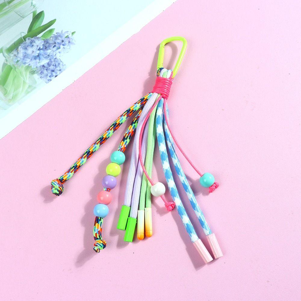Luxury Y2K Braided Rope Keychain Handmade Colorful Long Tassel Bag Charms Creative Bag Pendant Keychain Bag Accessories