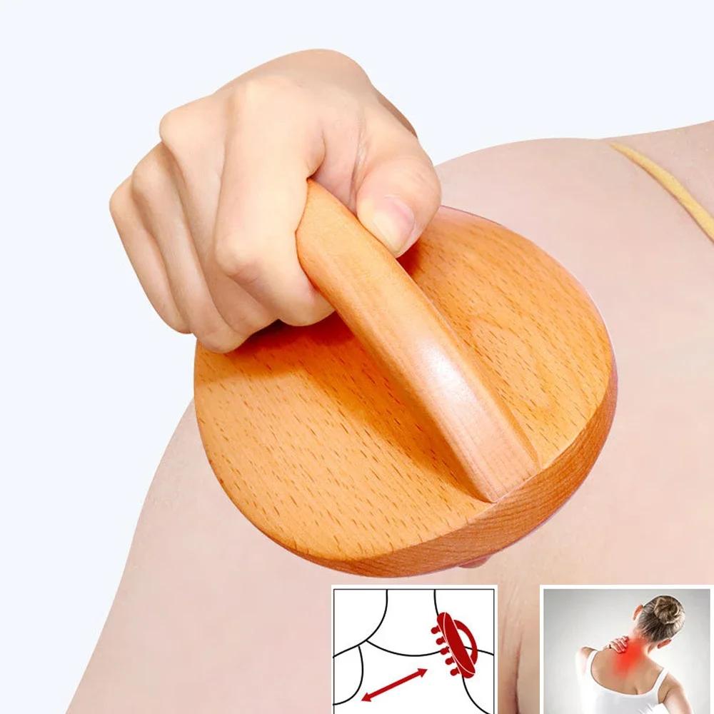 1 Stück Holztherapie Faszienlösung Massage, Manueller Triggerpunkt Cellulite Massagegerät, Hölzerne Massagebürste Guasha Körperformungswerkzeug