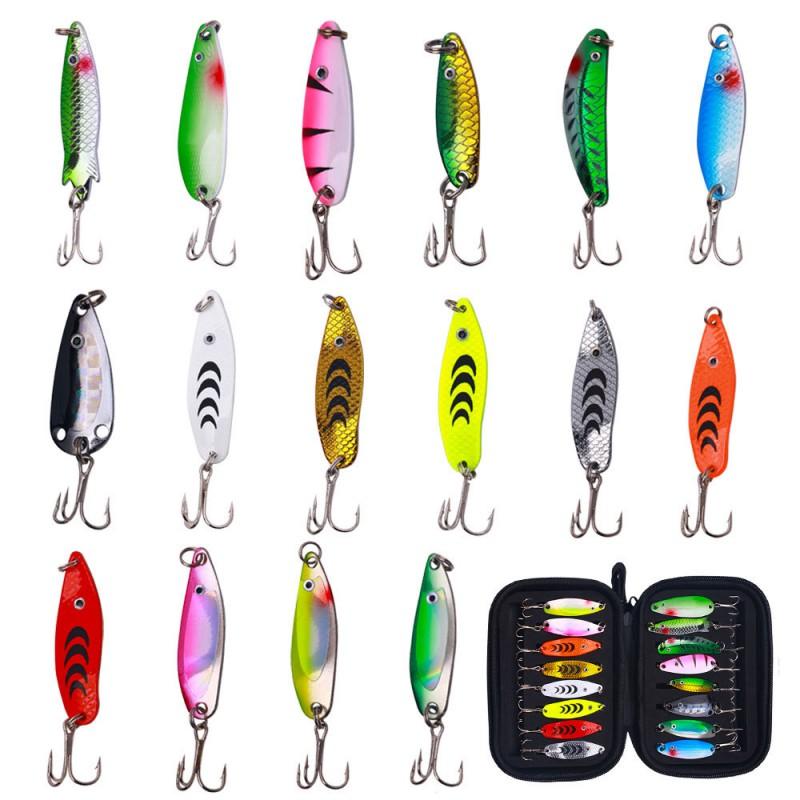 16-Piece Fishing Lure Set With Spinnerbaits Feathered Blades Bass Pike Trout