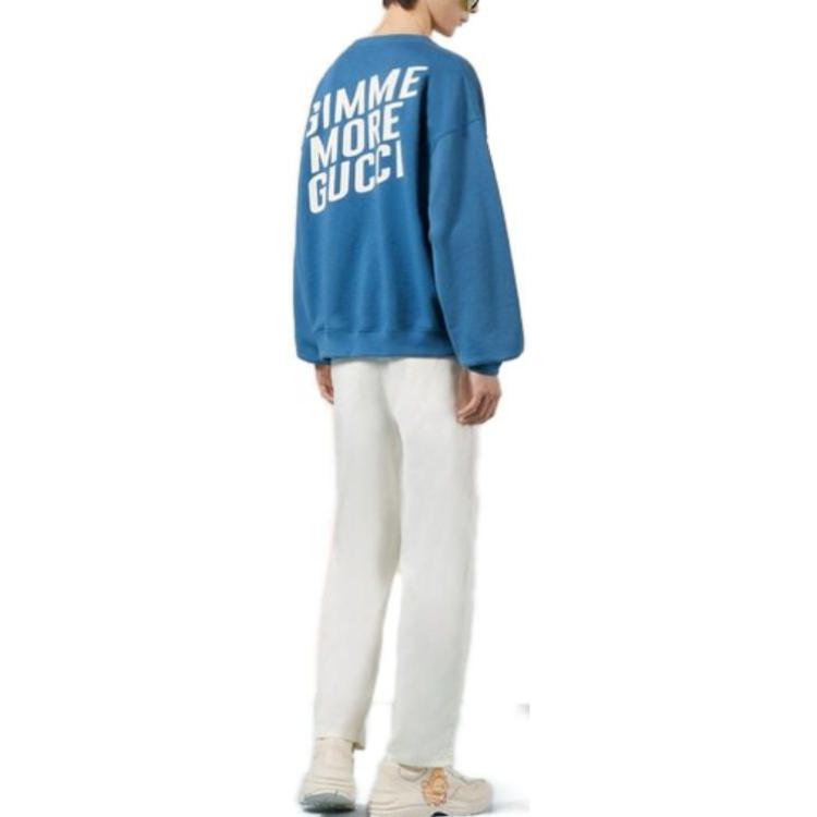 GUCCI Sweatshirts Men's Blue Crew Neck Moderate Regular 715919-XJFCA-4591