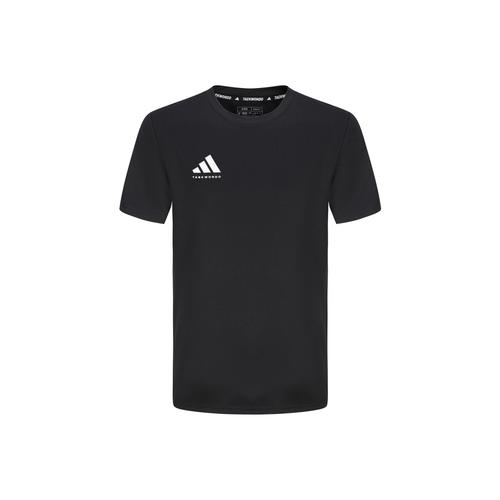 adidas breathable crew neck short-sleeve T-shirt, unisex, black чёрный