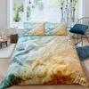 Summer Beach Duvet Cover Set Queen Ocean Bedding Set Hawaiian Palm Trees Marine Life Sea Waves Fish Printed Comforter Cover Set
