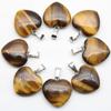 20MM Herzförmiger Naturstein Anhänger: Achat, Rosenquarz, Aquamarin, Pfirsichherz Schmuck