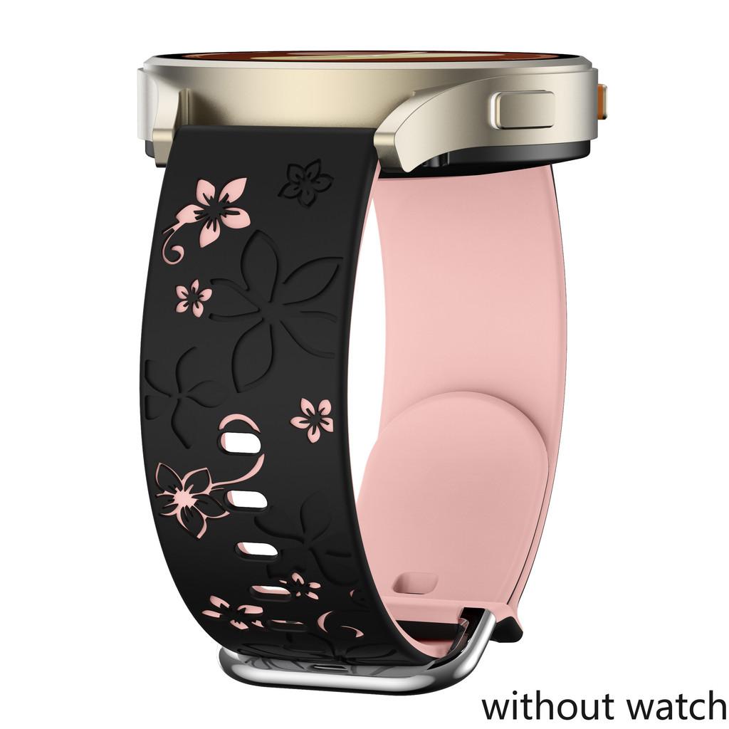 

18mm 20mm 22mm Carved Flower Silicone Universal Strap For Samsung Galaxy Watch 7 6 5 4 5pro for Huawei Watch GT6 Pro 46mm GT6/5/4 46mm 41mm 18MM