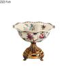 Floral Pattern Fruit Bowl Storage Trays Dessert Plate High Footed Fruits Plate Living Room Coffee Table Household Fruit Tray