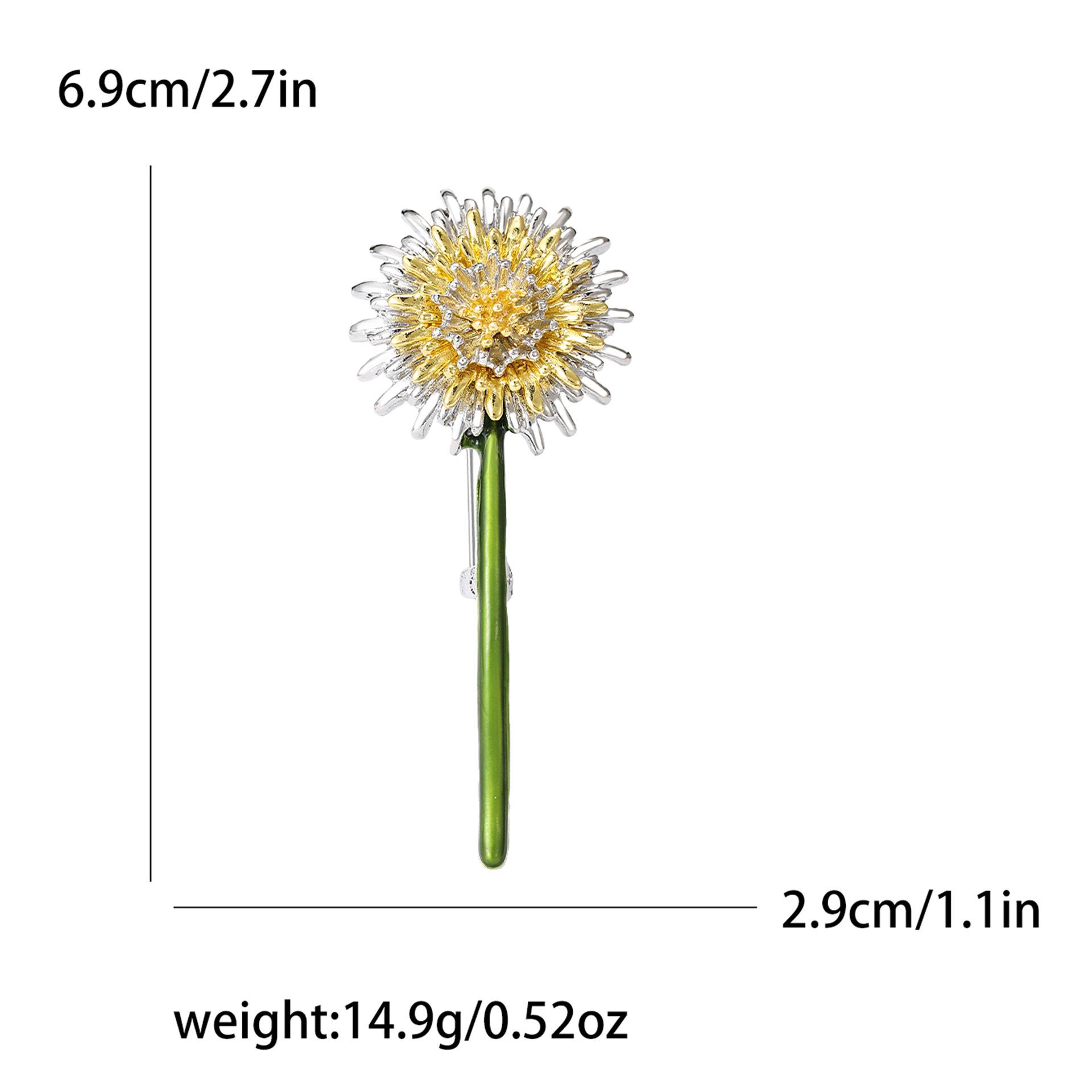 Dandelion Brooch Women s Unique Design Corsage Korean Style Trendy Jewelry Accessory