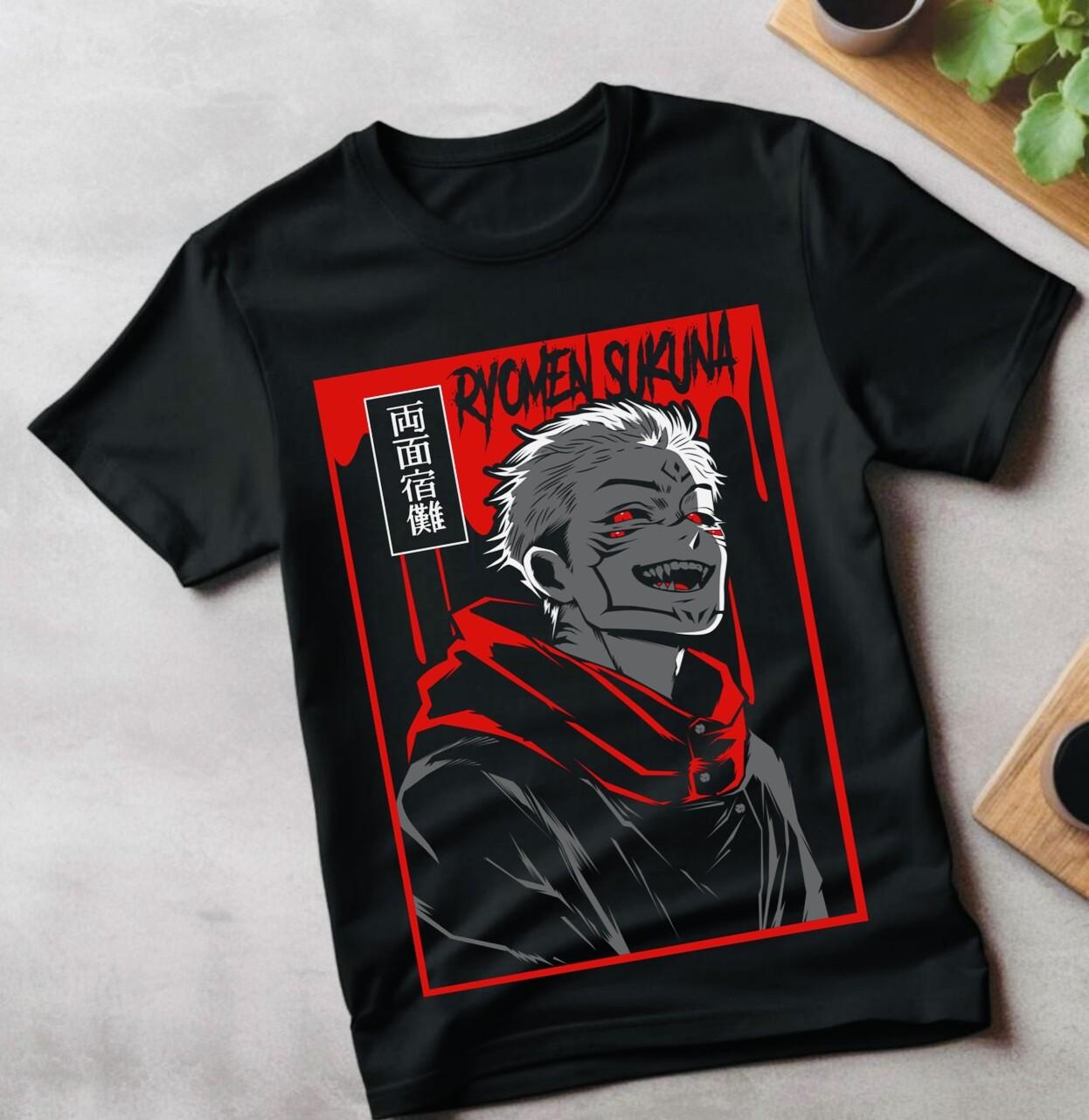 

Jujutsu Kaisen Фушигуро Тодзи Футболка Мужская Женская Футболки Топ Аниме Хоррор Черная женская футболка подарок L