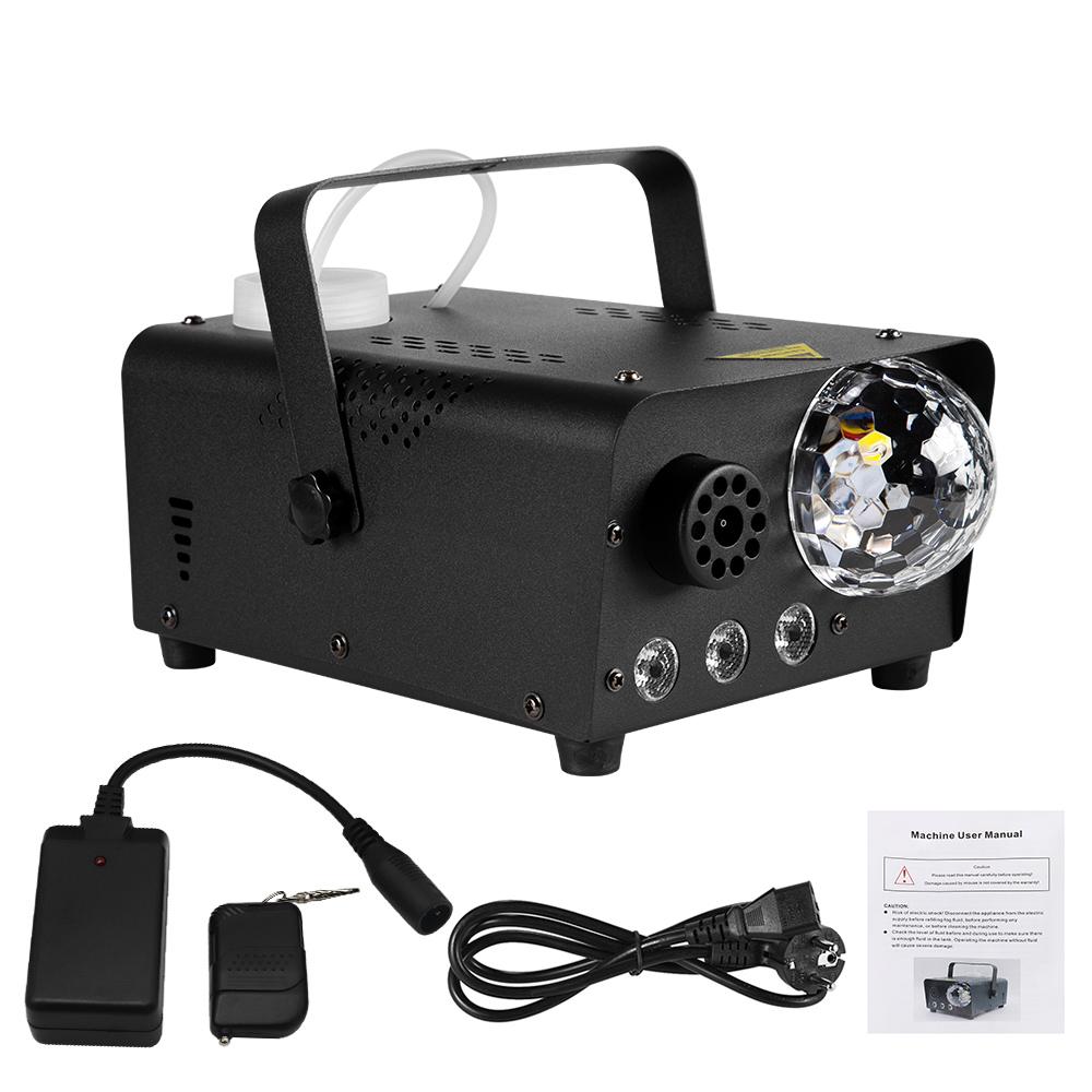 600W RGB Tragbare Nebelmaschine mit 3-farbigen LED-Leuchten Kugellicht 250ml Tank Fernbedienung Bühnennebelmaschine für