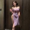 Sex underwear slit long skirt couple battle robe pure desire lace suit suspender cheongsam sexy underwear women's summer