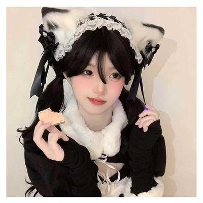 Lolita čelenka, Lolita-styl vlasový doplněk, sponka do vlasů s kočičími oušky, čelenka, stuha, vlasový doplněk, Gothic Lolita, styl princezny, mašle, roztomilý, s