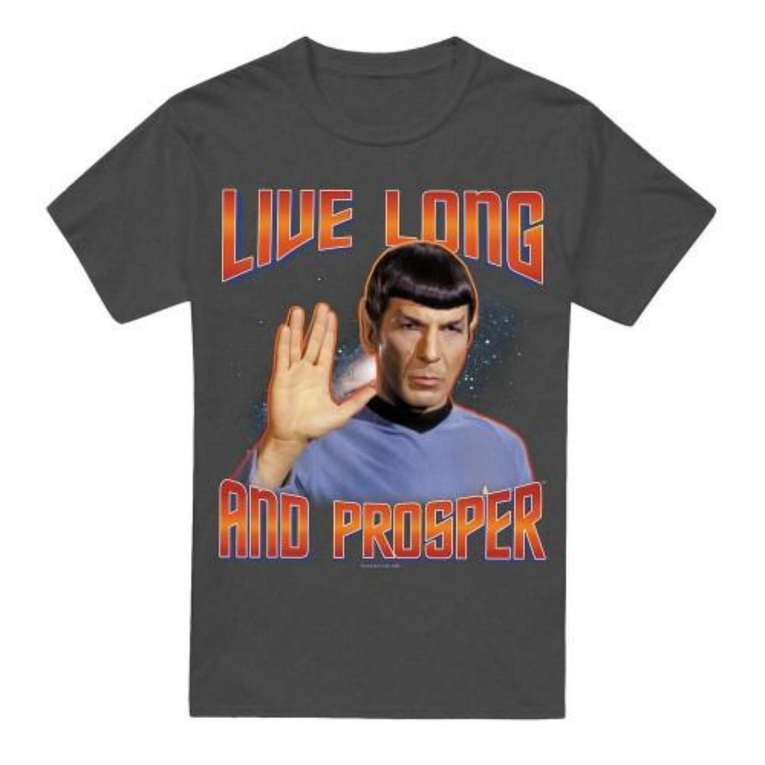 Star Trek_ The Original Series Unisex Adult Live Long and Prosper Spock T-Shirt S чёрный