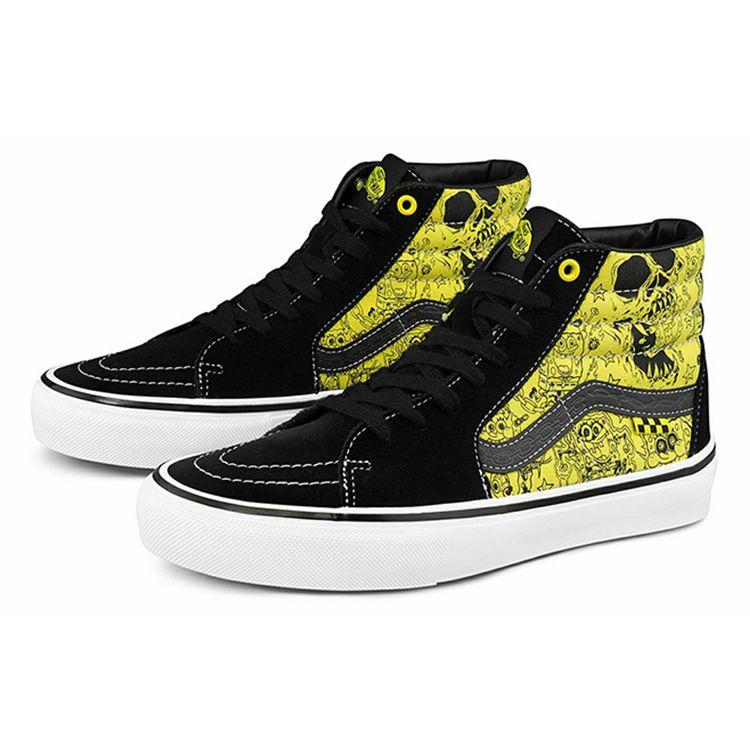 Mike Gigliotti x Bob Esponja x Vans Skate Sk8-Hi Zapatillas Unisex Negro Amarillo VN0A5FCCZAU