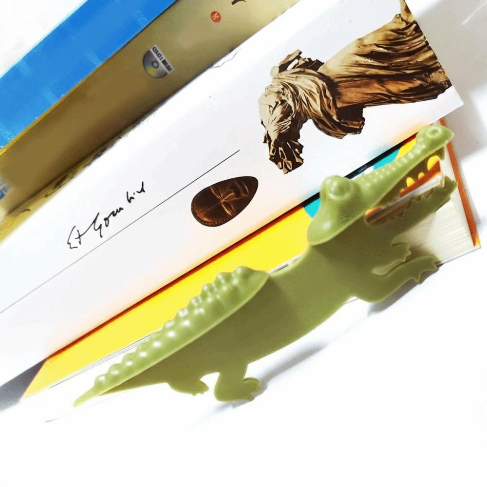 Segnalibro Coccodrillo in Plastica Leggero Design 3D Segnapagina Strumento di Lettura Lettura di Libri