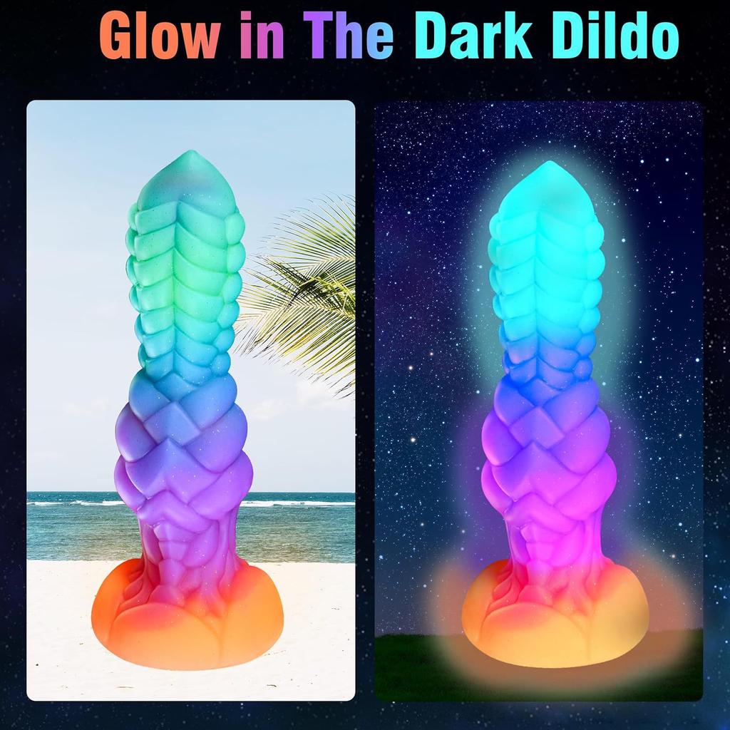 Luminous Kaleidoscope Liquid Silicone Strong Suction Cup Anal Plug Posterior Expansion Masturbator Sex Toy