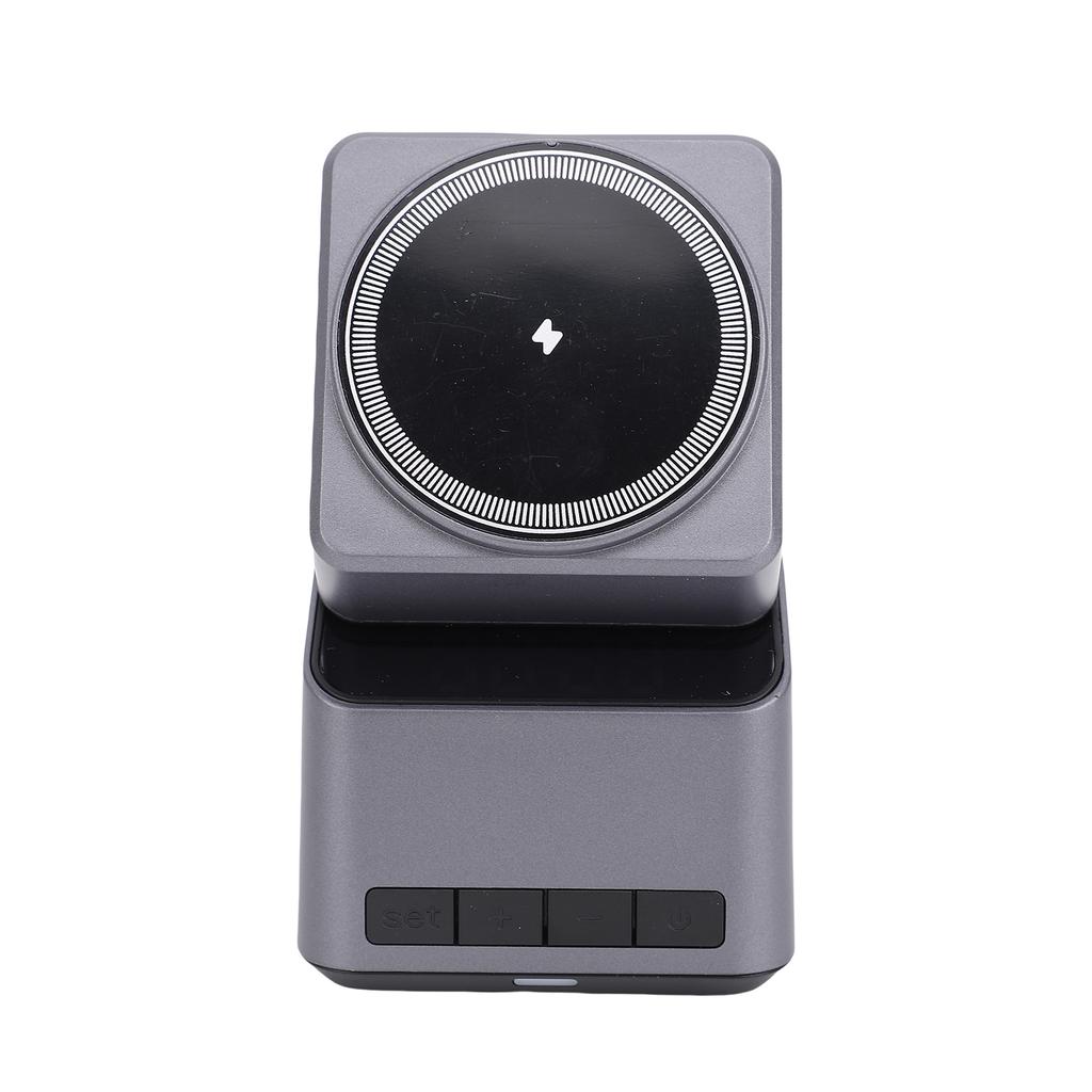 4 in 1 Wireless Charger with 180 degrees  Auto Rotation Watch Charging Station HD Display Clock Smart Trickle Charging