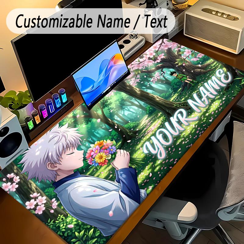 Großes MauspaddHunter × Hunter Benutzerdefinierter Name Text Personalisierte Schreibtischmatte Rutschfeste Gaming-Matte