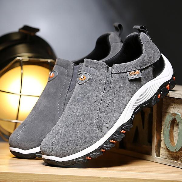 Men Fashion Brand Waterproof Hiking Shoes Leather Outdoor Sneakers for Men Flat Sport Casual Shoes Non-slip Cilmbing Shoes Botas Masculinas Plus Size