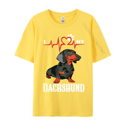 I Love My Duchshund Vintage Tshirt Cotton Tops Tees for Unisex Party T Shirts 3D Style Fitted Printed Tshirt