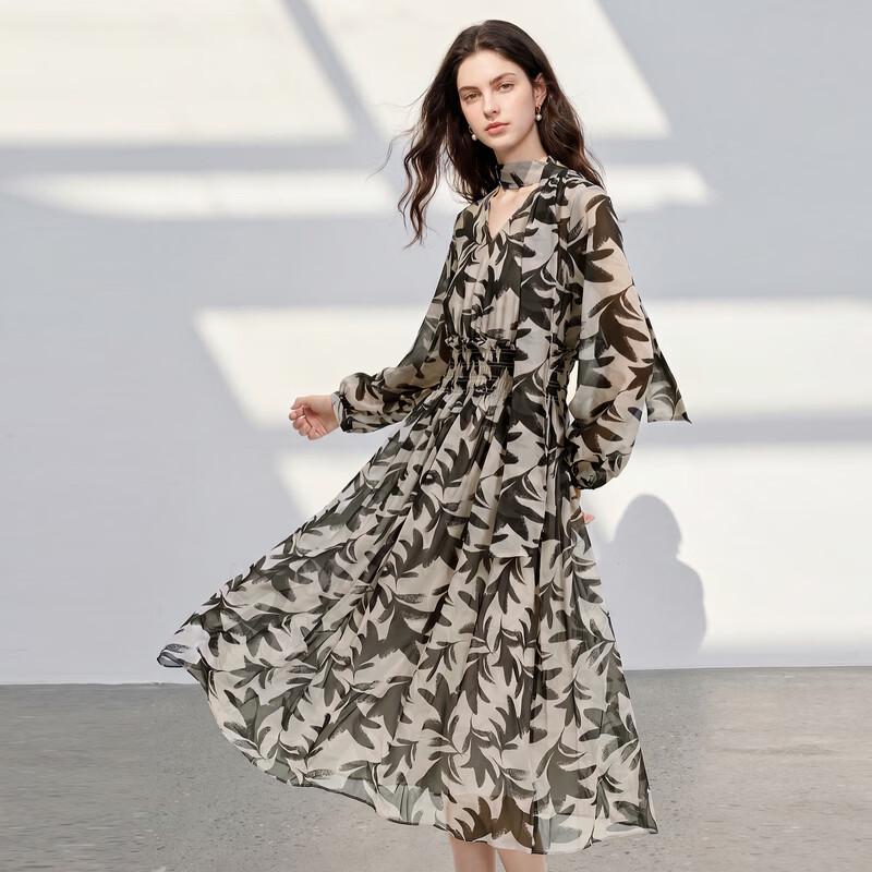 SanCai Autumn 2026 Printed A-line Two-Piece Dress M