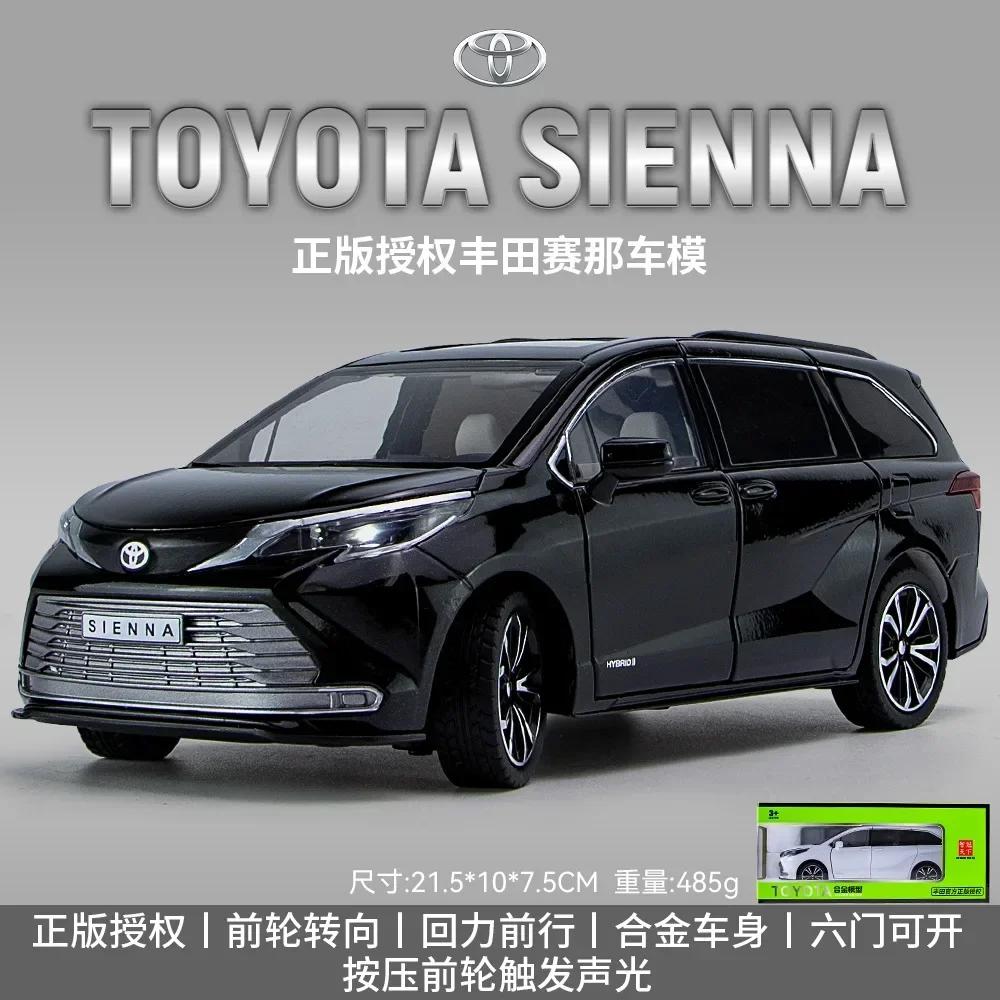 lqbn4 1:24 Toyota Sienna MPV Van Alloy Diecasts & Toy Vehicles Metal Toy Car Model Sound And Light Collection Kids Toy H4