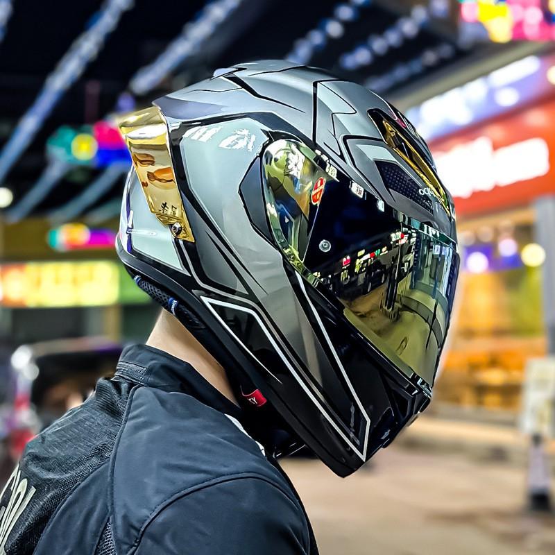 Full Face Motorcycle Helmet With 3C Certification ABS Material Scooter Bike Riding Safety Protective Gear