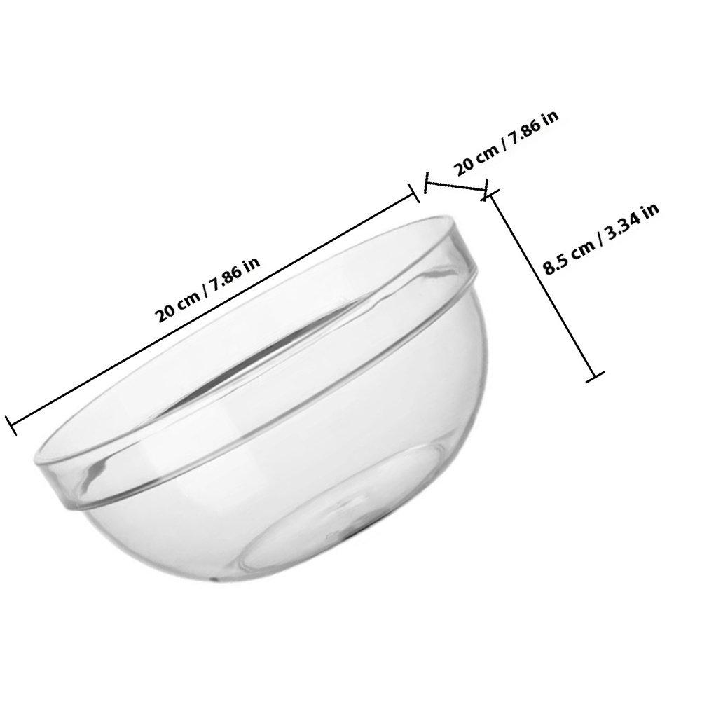 Reusable Clear Salad Bowl High Quality Pc Material Easy Clean Impermeable Stable Design Serving Bowl for Household Kitchen