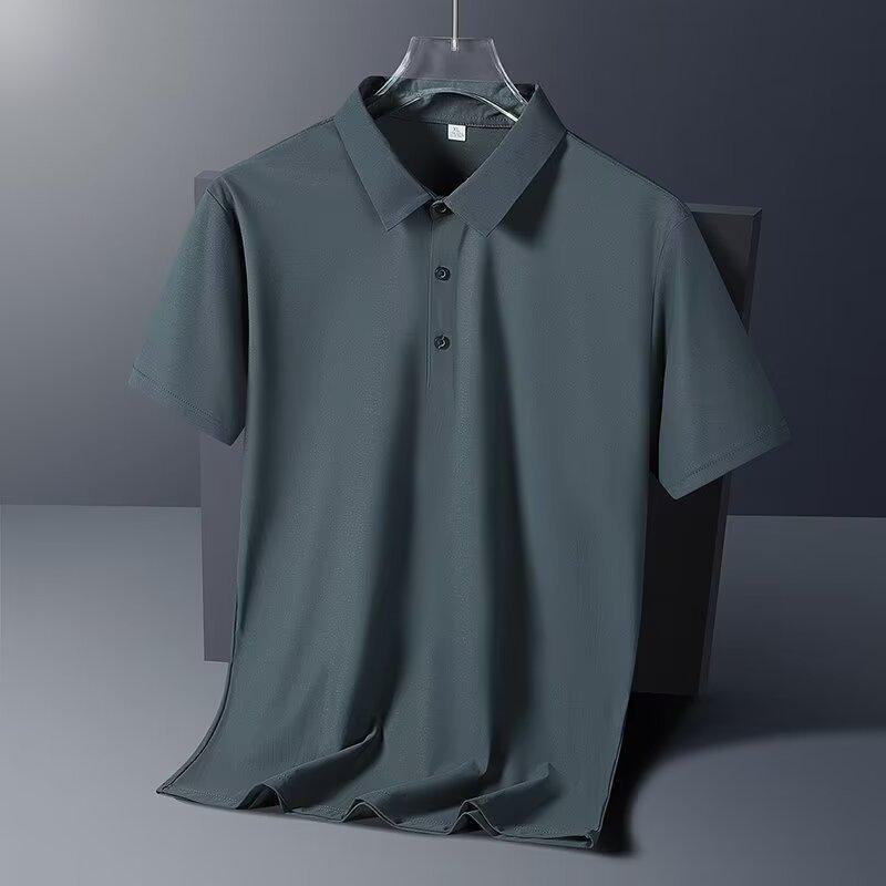 Men's Quick-Dry Ice Silk Stretch Polo T-Shirt
