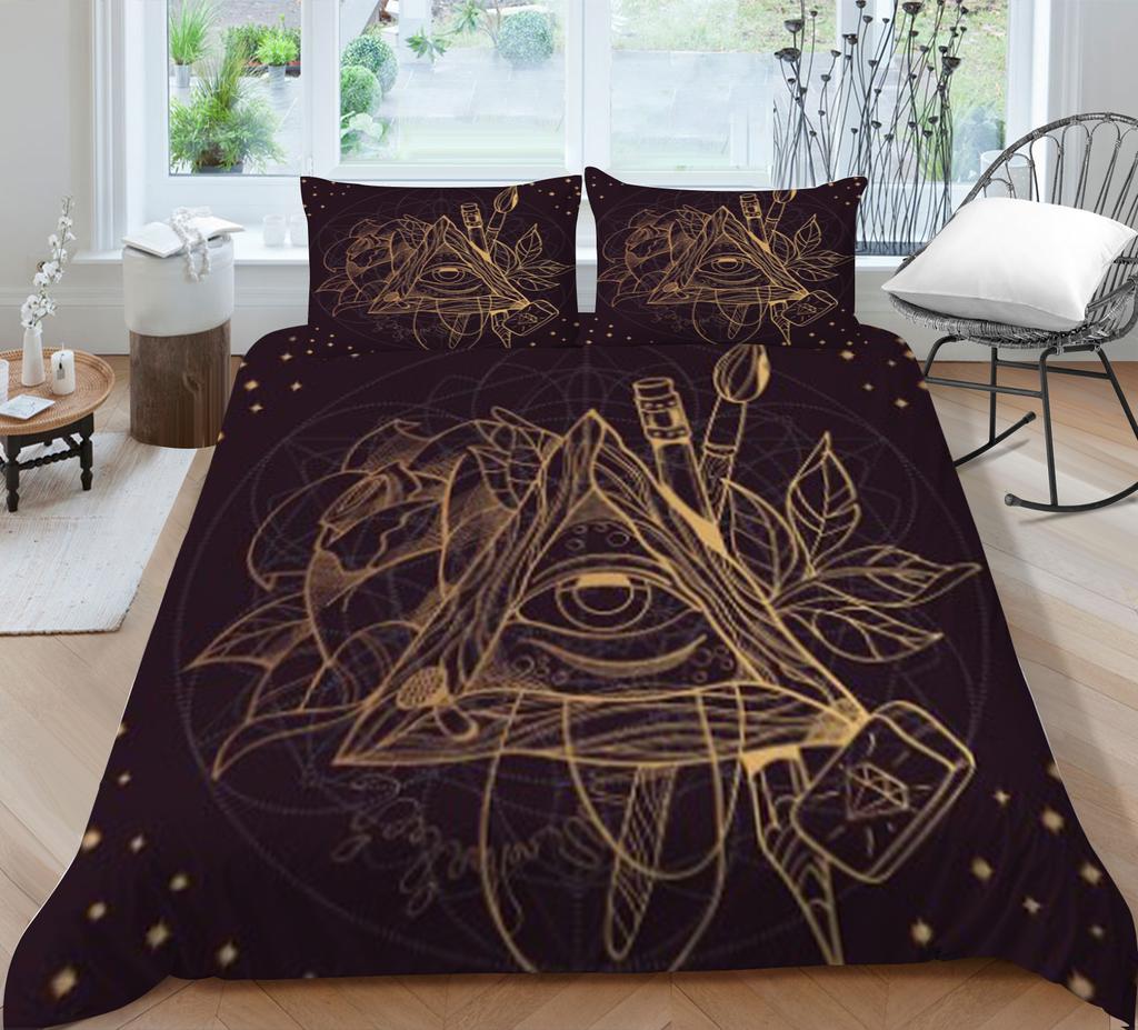 Boho-Bettbezug-Set, Boho-Bettbezug, Boho-Kissenbezug, Design, Heimtextilien, Mann, Frau, Einzelbett, King-Size-Bettbezug