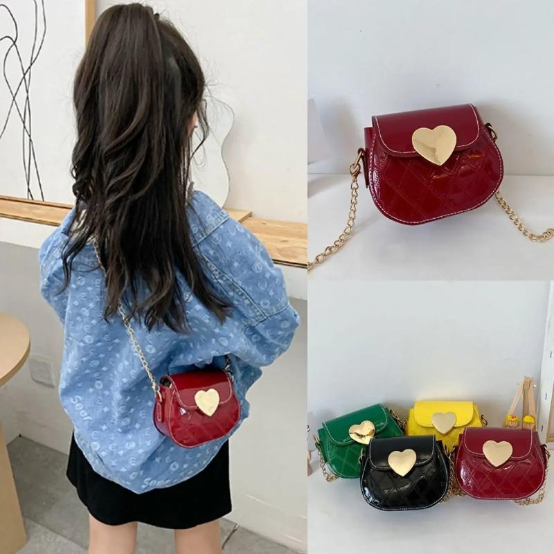 Lindas Bolsas Transversais Infantis de Couro Envernizado Fofa Mini Bolsa de Ombro para Meninas Pequenas para Crianças Moda Porta-Moedas Pequenas Bolsas de Mão