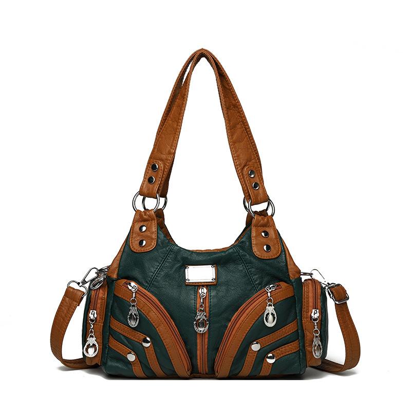 Women's Large Purses and Handbags Washed Synthetic Leather Hobo Satchel Shoulder Handbag Tote Purse With Crossbody Strap Top Handle Satchel Hobo Bag