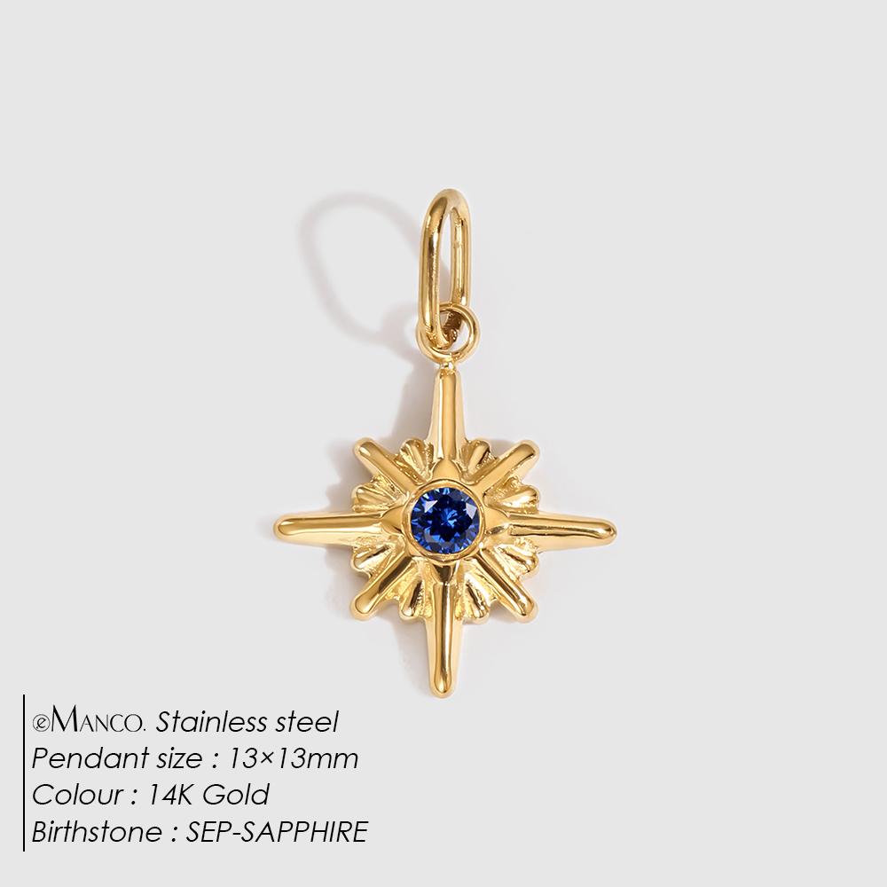 eManco Vintage Stainless Steel Star Shiny Colorful Rhinestone Charms Making Women DIY Necklace Bracelet Factory Direct